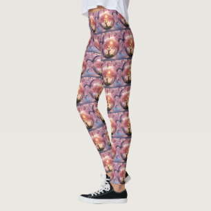 Reflecterende schoonheid: glazen appel met bloesem leggings