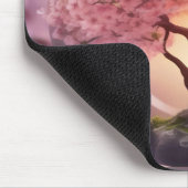 Reflecterende schoonheid: glazen appel met bloesem muismat (Hoek)