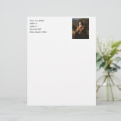 Reflecterende schoonheid (Mignon Pensive) 1869 Bou Briefhoofd Sjabloon (Staand voorkant)