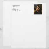Reflecterende schoonheid (Mignon Pensive) 1869 Bou Briefhoofd Sjabloon (Voorkant / Achterkant)