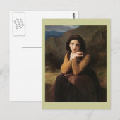 Reflecterende schoonheid (Mignon Pensive) 1869 Bou Briefkaart (Voorkant / Achterkant)
