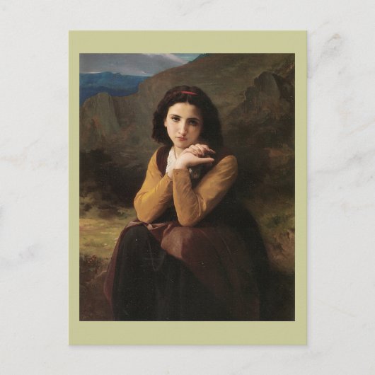 Reflecterende schoonheid (Mignon Pensive) 1869 Bou Briefkaart (Voorkant)
