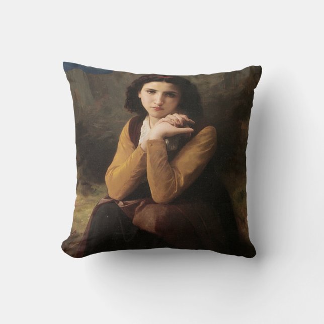 Reflecterende schoonheid (Mignon Pensive) 1869 Bou Kussen (Voorkant)