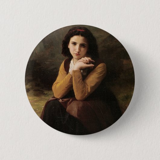 Reflecterende schoonheid (Mignon Pensive) 1869 Bou Ronde Button 5,7 Cm (Voorkant)