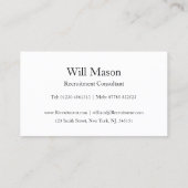 Reflecterende tekst - Aanwervingsadviseur Visitekaartje (Achterkant)