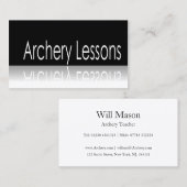 Reflecterende tekst - Archery Lessons - Visitekaar Visitekaartje (Voorkant / Achterkant)