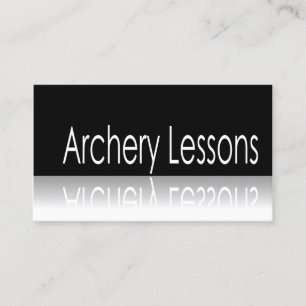 Reflecterende tekst - Archery Lessons - Visitekaar Visitekaartje
