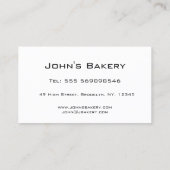 Reflecterende tekst - Baker - Visitekaartje (Achterkant)
