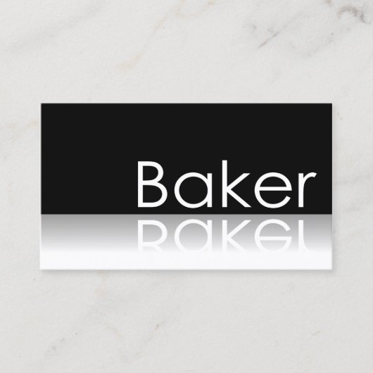 Reflecterende tekst - Baker - Visitekaartje (Voorkant)