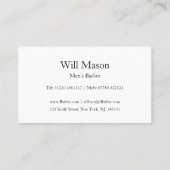 Reflecterende tekst - Barber - Visitekaartje (Achterkant)