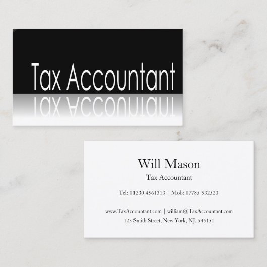 Reflecterende tekst - Belastingadministrateur - Vi Visitekaartje (Voorkant / Achterkant)