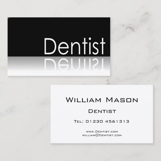 Reflecterende tekst - Dentist - Visitekaartje (Voorkant / Achterkant)