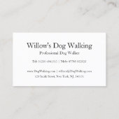 Reflecterende tekst - Dog Walking - Visitekaartje (Achterkant)