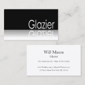 Reflecterende tekst - Glazier - Visitekaartje (Voorkant / Achterkant)