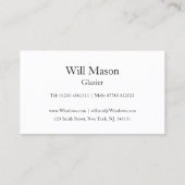 Reflecterende tekst - Glazier - Visitekaartje (Achterkant)