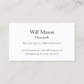 Reflecterende tekst - Osteopath - Visitekaartje (Achterkant)