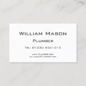 Reflecterende tekst - Plumber - Visitekaartje (Achterkant)