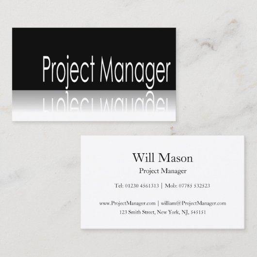 Reflecterende tekst - Projectmanager - Visitekaart Visitekaartje (Voorkant / Achterkant)