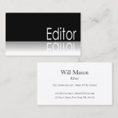 Reflecterende tekst - Redacteur - Visitekaartje (Voorkant / Achterkant)