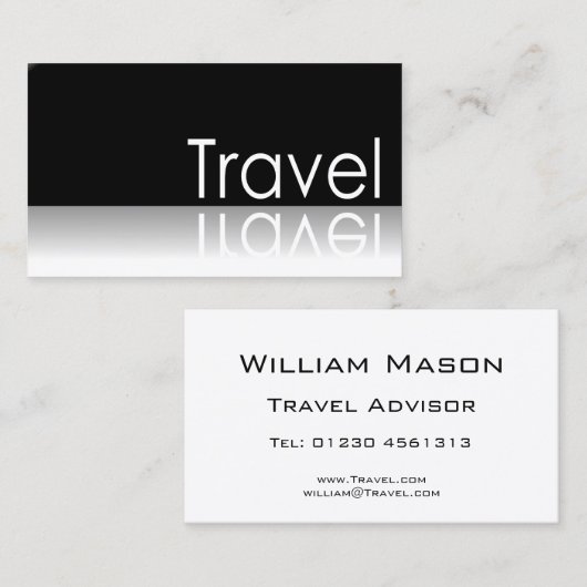 Reflecterende tekst - Reizen - Visitekaartje (Voorkant / Achterkant)