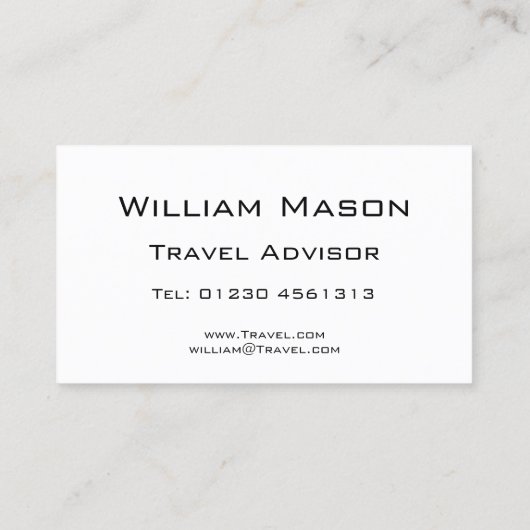 Reflecterende tekst - Reizen - Visitekaartje (Achterkant)