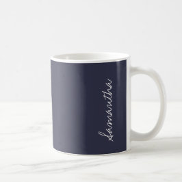 Reflecterende Vijver Diepblauw Effen Kleur Geperso Koffiemok