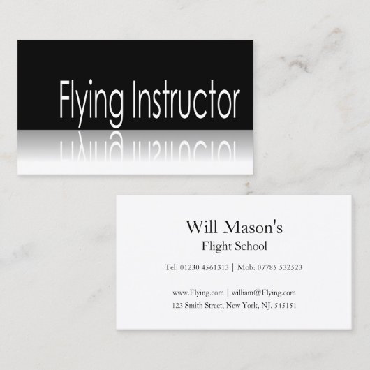 Reflecterende - vlieginstructeur - Visitekaartje (Voorkant / Achterkant)