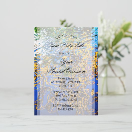 © Reflecterende Waterkringen Abstracte Kunst Kaart (Staand voorkant)