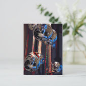 Reflecterende zilveren kerstversiering briefkaart (Staand voorkant)