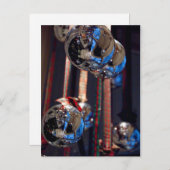 Reflecterende zilveren kerstversieringen briefkaart (Voorkant / Achterkant)