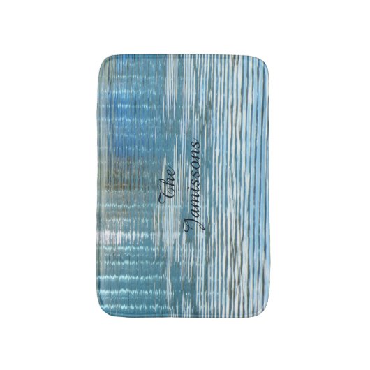 Reflectie Abstract Licht Blauw Aangepaste pluis Badmat (Voorkant Verticaal)