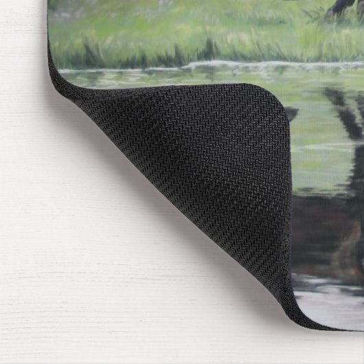 Reflectie - Black horse mousepad Muismat (Hoek)