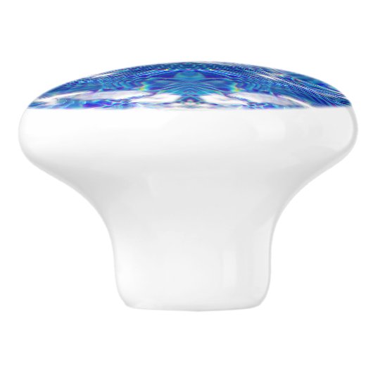 Reflectie Blauwe Kabinetknop Keramische Knop (Zijkant)