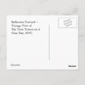 Reflectie Briefkaart WTC Twin Towers Clear Day NYC (Achterkant)