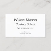 Reflectie - Cook - Visitekaartje (Achterkant)