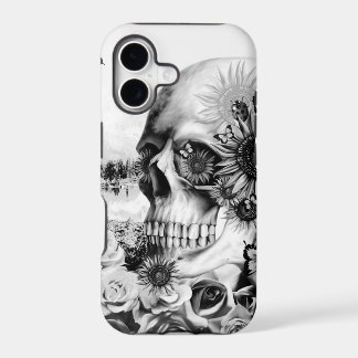 Reflectie. Florale landschapskull.