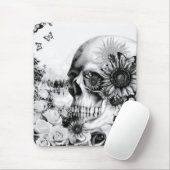 Reflectie. Florale landschapskull. Muismat (Met muis)