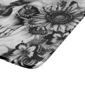 Reflectie. Florale landschapskull. Snijplank (Hoek)