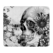 Reflectie. Florale landschapskull. Snijplank (Voorkant)