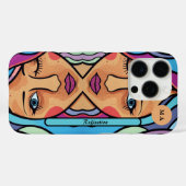 Reflectie gepersonaliseerde monogram naam Case-Mate iPhone case (Achterkant (horizontaal))