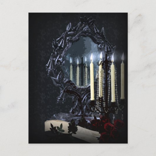 Reflectie Gothic Fantasy Wedding Shower Invitati Uitnodiging Briefkaart (Voorkant)