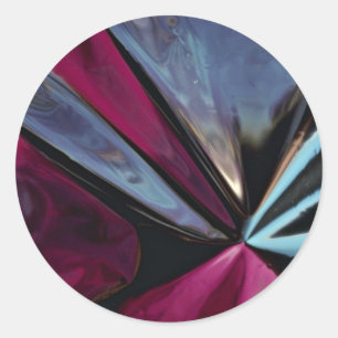 Reflectie in bladaluminium ronde sticker