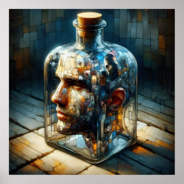 Reflectie in het glas poster