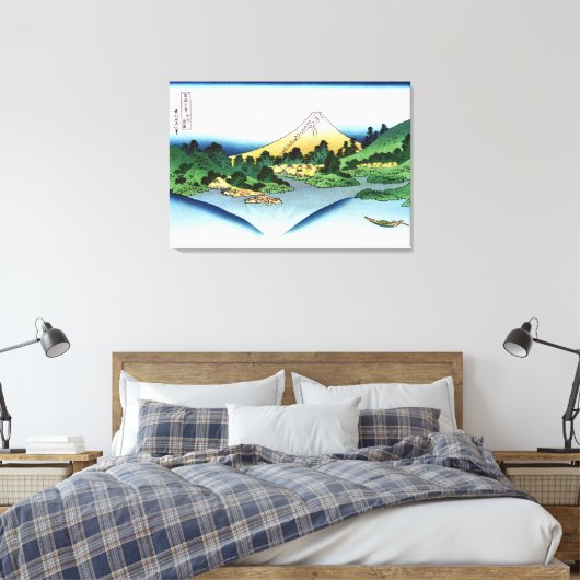 Reflectie in het meer Misaka van de provincie Kai Canvas Afdruk (Insitu (Slaapkamer))