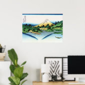 Reflectie in het meer Misaka van de provincie Kai Poster (Thuiskantoor)