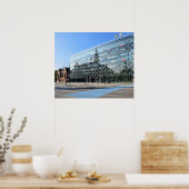 Reflectie in het stadhuis Kopenhagen Poster (Keuken)