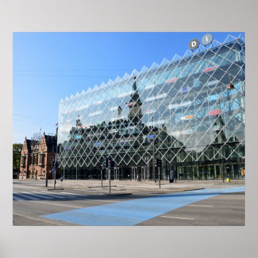 Reflectie in het stadhuis Kopenhagen Poster (Voorkant)