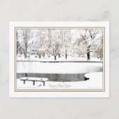 Reflectie: In Nieuwjaar: Boston Public Garden Feestdagenkaart (Voorkant)