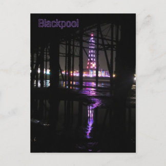 Reflectie in water van de Blackpool Tower Briefkaart