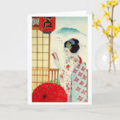 REFLECTIE JAPANESE GEISHA KAART (Gele Bloem)